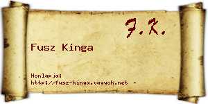 Fusz Kinga névjegykártya