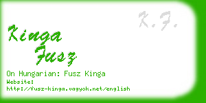 kinga fusz business card